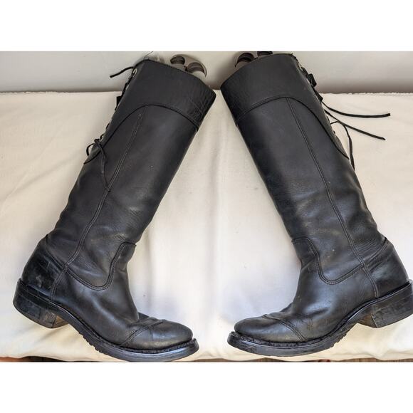 Harley Davidson Ladies Lace Up Back Western Style Boot Black  8.5 EU 39.5 - Picture 2 of 11